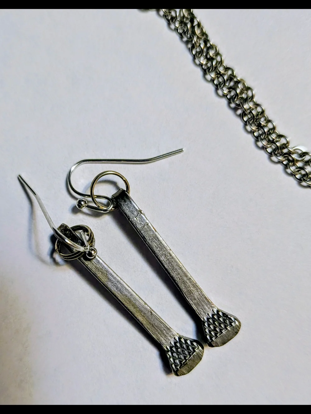 Horseshoe Nail  Crystal Accent  Pendant Necklace With Earrings